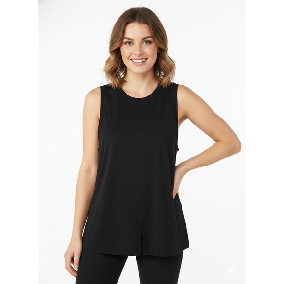 Fabletics Tops - Fabletics Tank Dry Flex Open Back Women's M Black Sleeveless Gym Athleisure